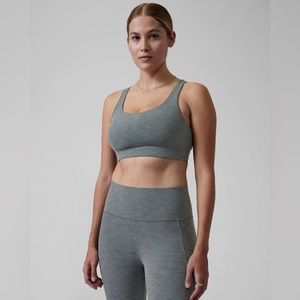 Athleta Exhale Bra D-DD+ Heather Grey Small